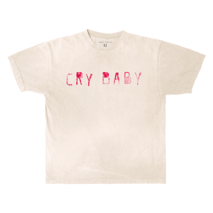 Cry Baby Cream T-Shirt w/ Bloodshot Colored LP