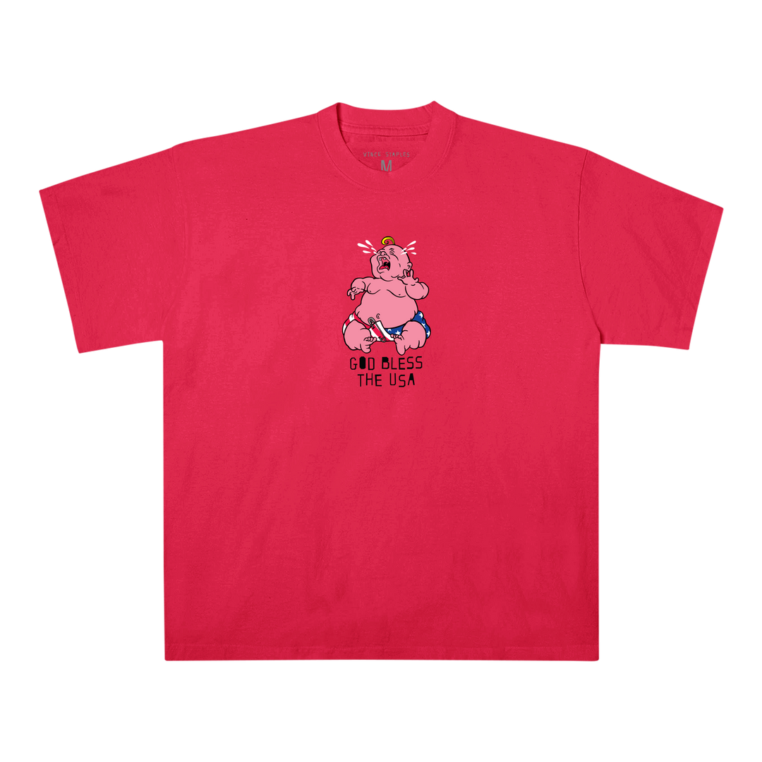 Vince Staples - Cry Baby Red T-Shirt and "Baby Pink" LP Bundle