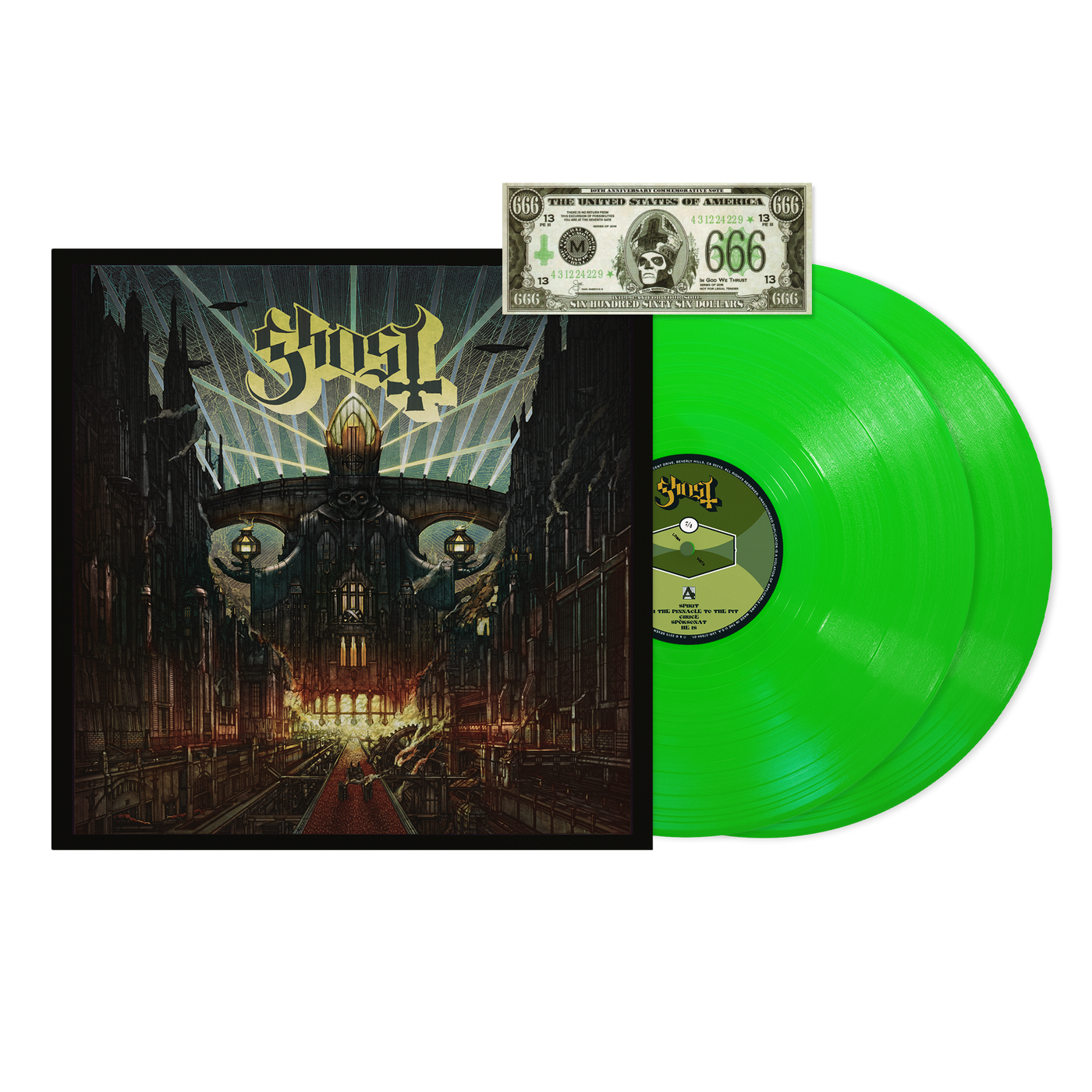 GHOST - Limited Edition Meliora Deluxe 10 Year Anniversary Vinyl "Neon Green" 2LP