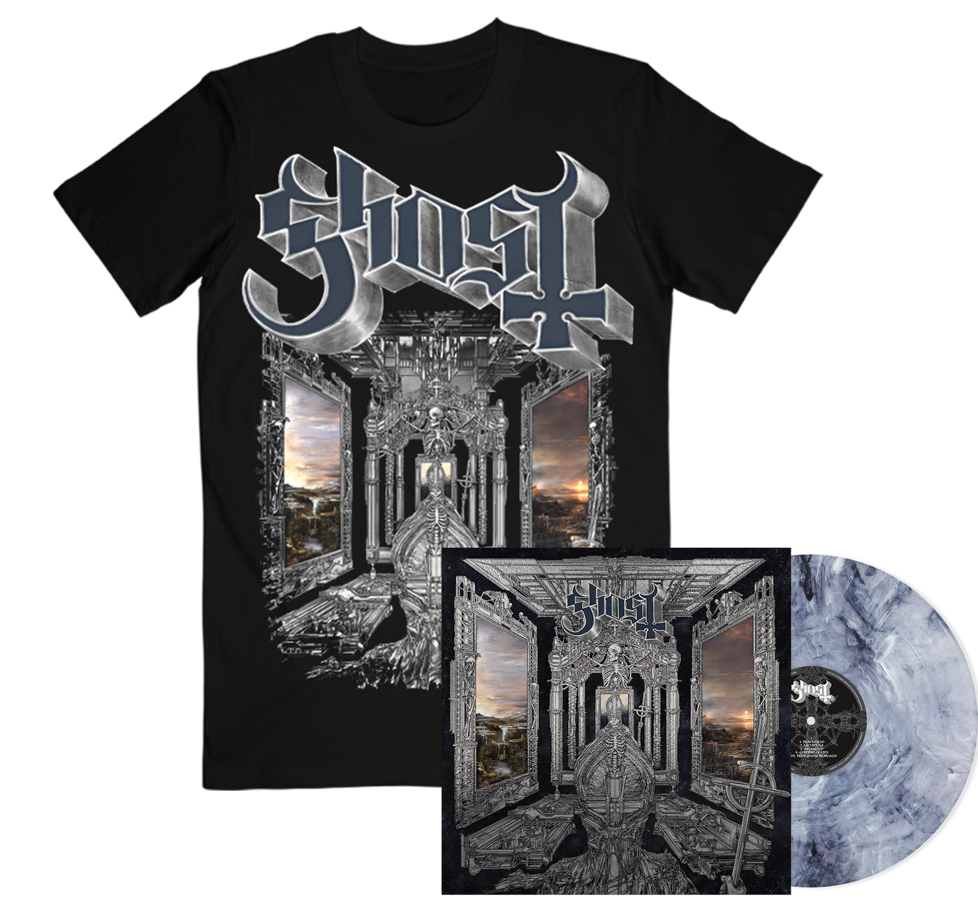 GHOST - Skeletá T-Shirt + Bleach Blend LP