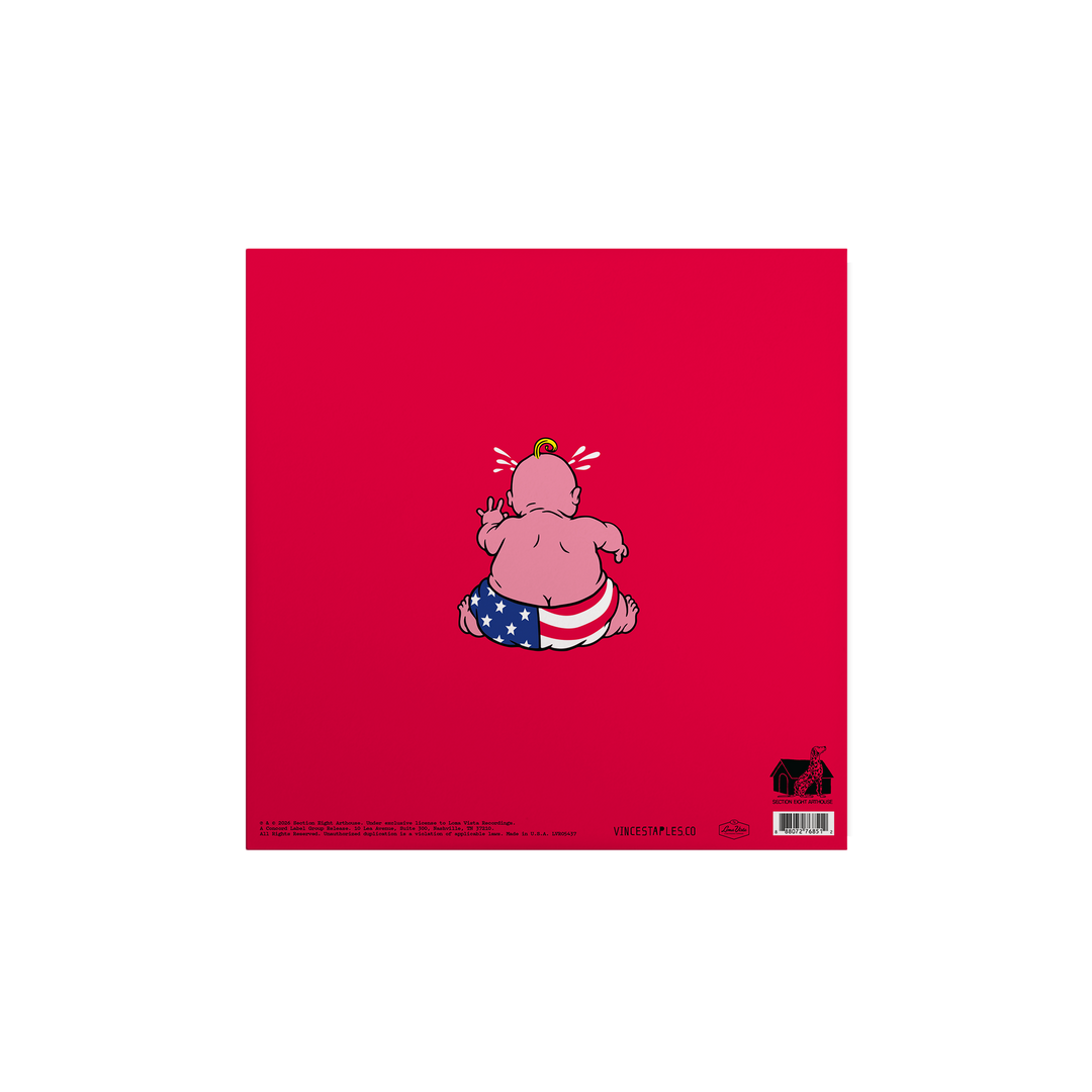 Vince Staples - Cry Baby Red T-Shirt and "Baby Pink" LP Bundle