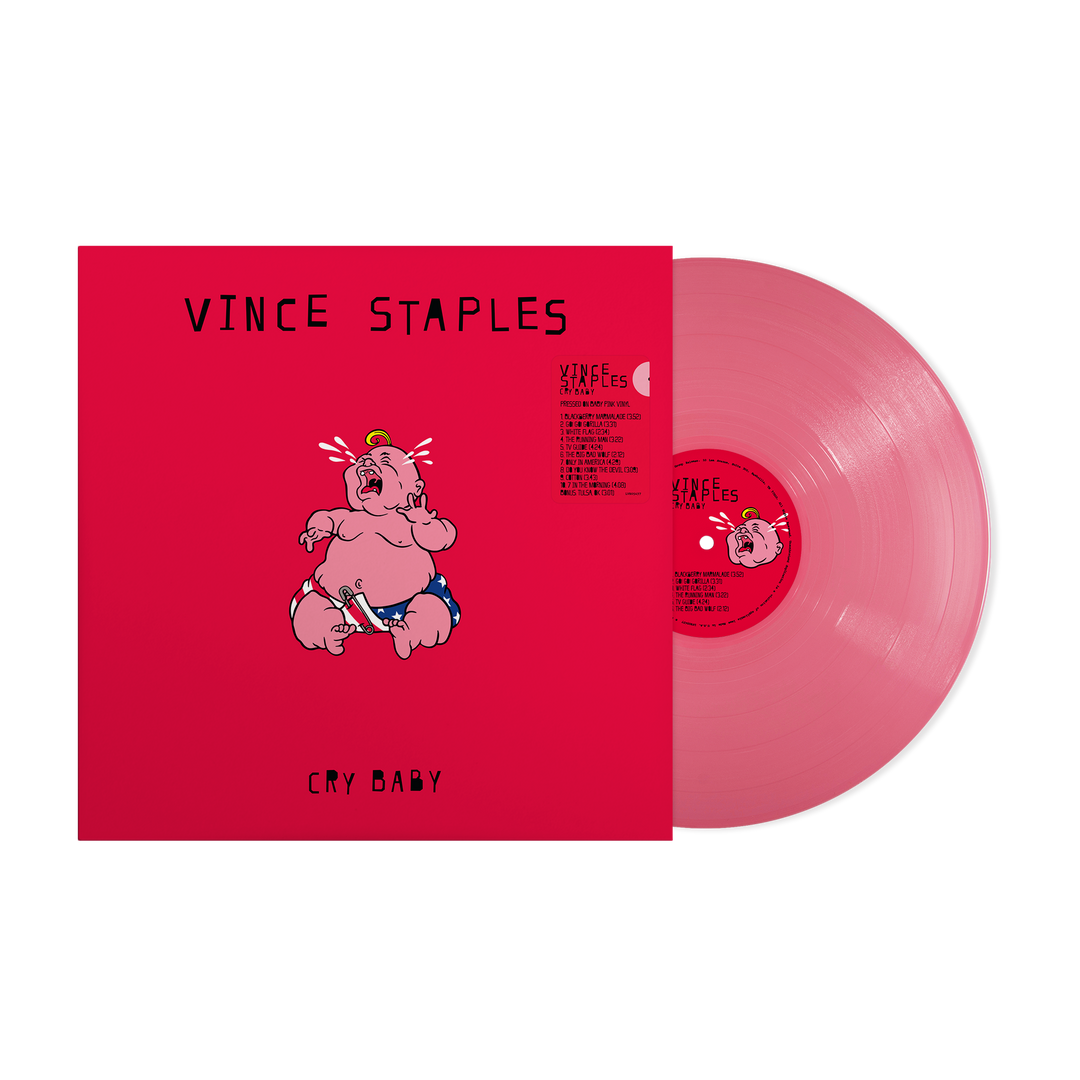 Vince Staples - Cry Baby Red T-Shirt and "Baby Pink" LP Bundle