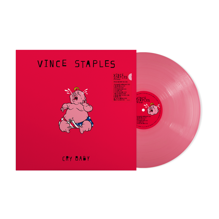 Vince Staples - Cry Baby Red T-Shirt and "Baby Pink" LP Bundle